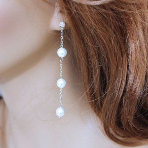 Long Pearl Earrings